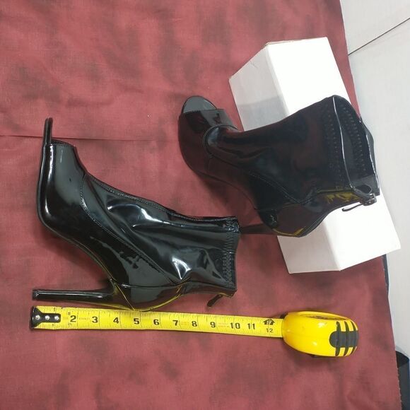 Cape Robbin Corina-5 Open Toe SZ 6.5 Sexy High Heels Black Patent - Picture 10 of 11